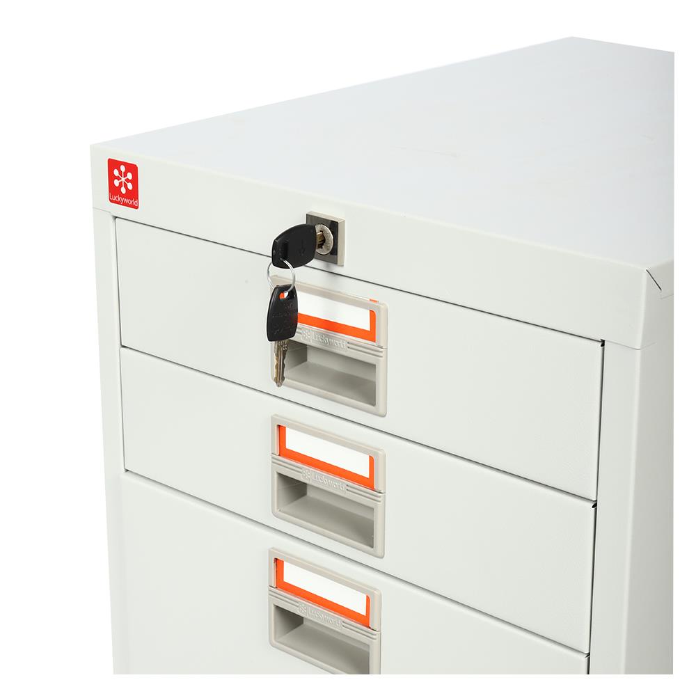 ตู้ลิ้นชักเหล็ก 6 ลิ้นชัก LUCKY WORLD CDX-6-TG สีเทาทราย