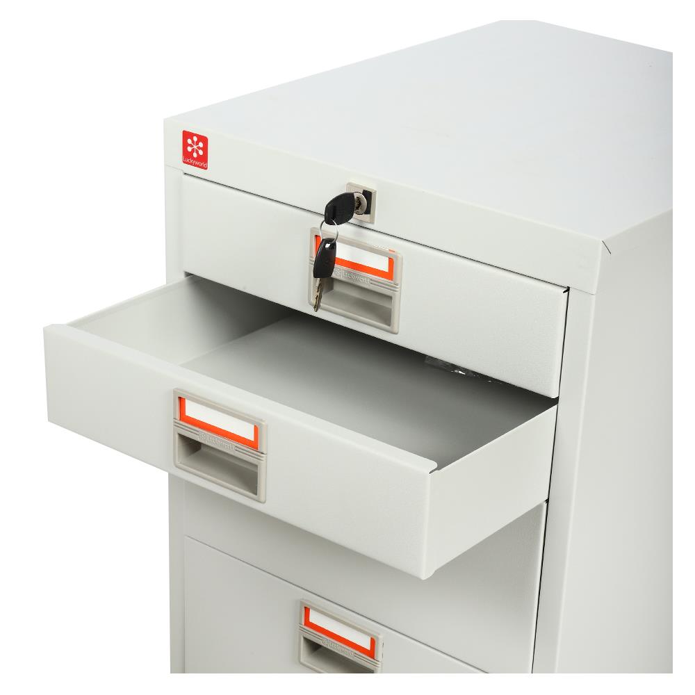 ตู้ลิ้นชักเหล็ก 6 ลิ้นชัก LUCKY WORLD CDX-6-TG สีเทาทราย