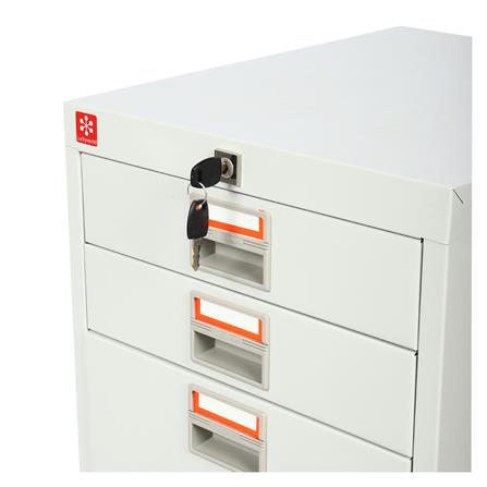 ตู้ลิ้นชักเหล็ก 6 ลิ้นชัก LUCKY WORLD CDX-6-TG สีเทาทราย_3