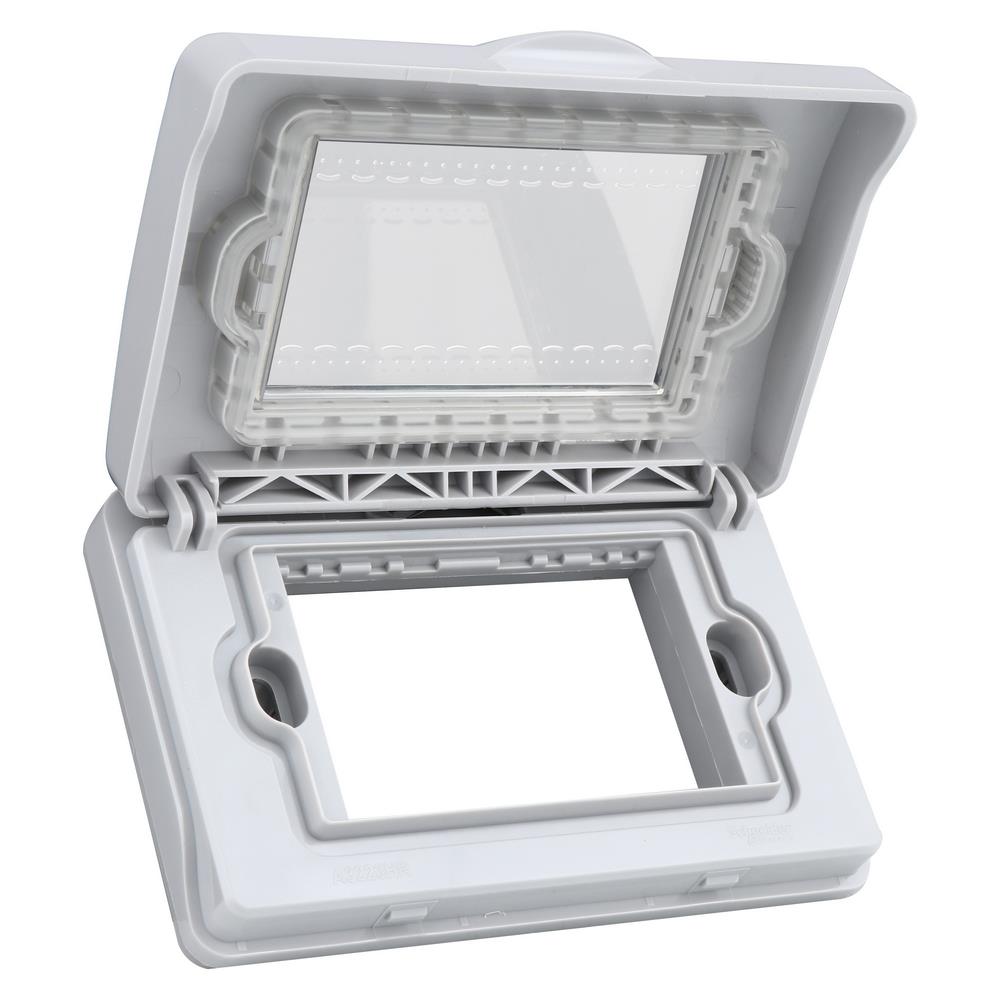 หน้ากากกันน้ำ 3 ช่อง SCHNEIDER A3223HR สีเทา