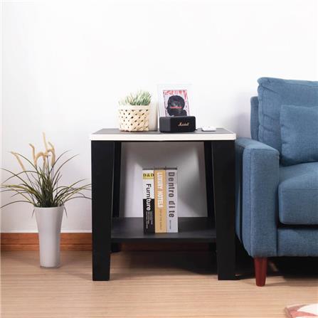 โต๊ะข้างสี่เหลี่ยม KIOSK KN-102 สีดำ/ครีม_2