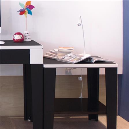 โต๊ะข้างสี่เหลี่ยม KIOSK KN-102 สีดำ/ครีม_3