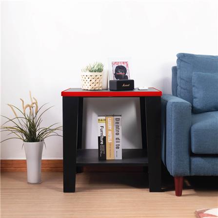 โต๊ะข้างสี่เหลี่ยม KIOSK KN-102 สีดำ/แดง_1