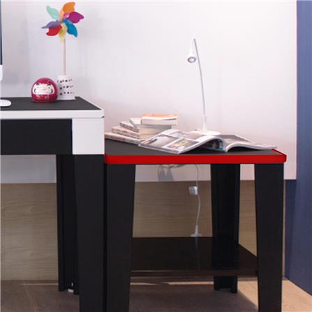 โต๊ะข้างสี่เหลี่ยม KIOSK KN-102 สีดำ/แดง_2