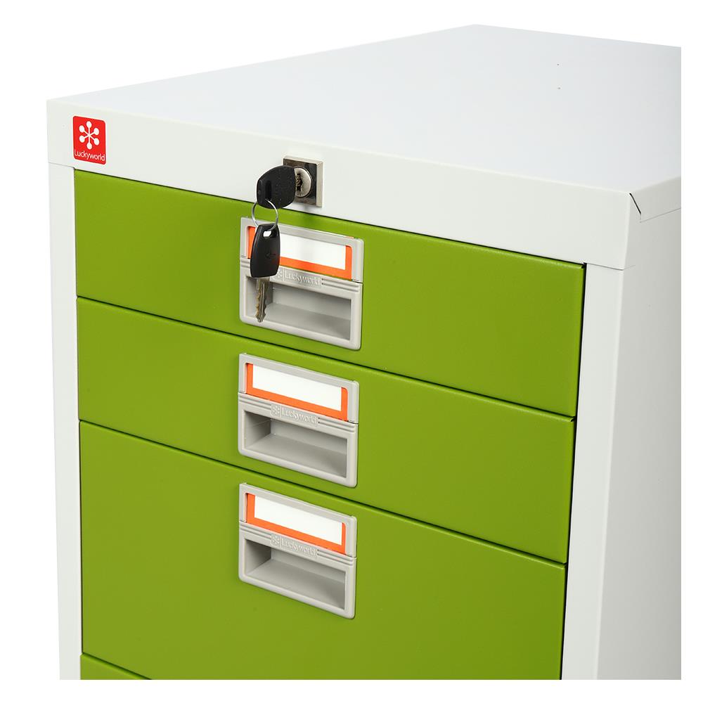 ตู้ลิ้นชักเหล็ก 6 ลิ้นชัก LUCKY WORLD CDX-6-GG สีเขียว