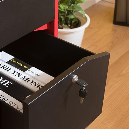 ตู้ลิ้นชักเหล็ก KIOSK KN-103 สีดำ/แดง_3