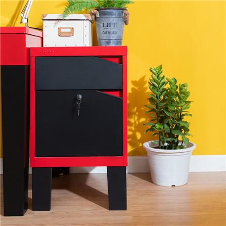 ตู้ลิ้นชักเหล็ก KIOSK KN-103 สีดำ/แดง_4