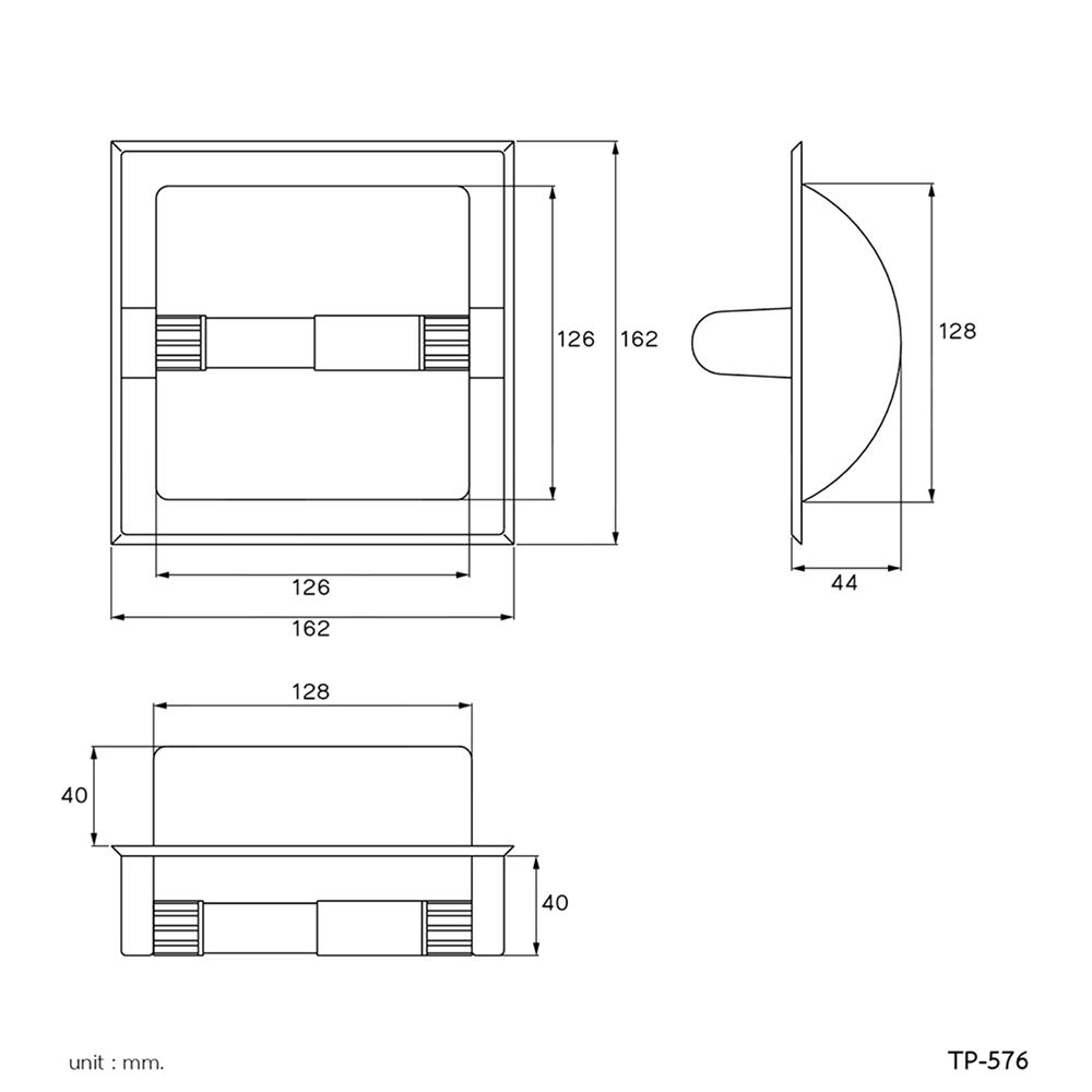 ที่ใส่กระดาษชำระแบบฝังผนัง WS TP-576 สเตนเลส