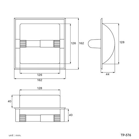 ที่ใส่กระดาษชำระแบบฝังผนัง WS TP-576 สเตนเลส_2