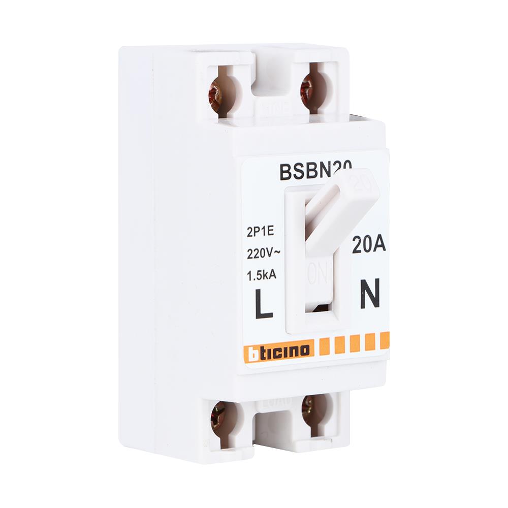 เซอร์กิตเบรกเกอร์แบบลอย 20 แอมป์ 2 โพล 1 เฟส BTICINO รุ่น BSBN20