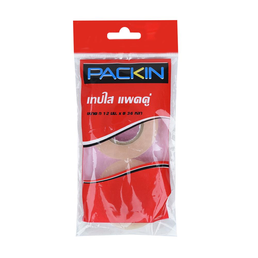 เทปใส PACK IN 12 MMX36หลา 2 แพ็ค