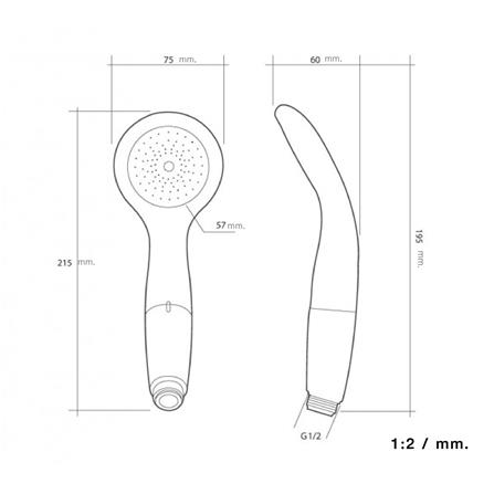 ฝักบัวเฉพาะหัวพร้อมฟิลเตอร์ KUDOS K-SH80W2 สีขาว_3
