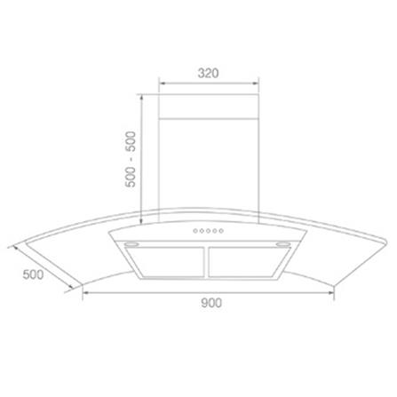 เครื่องดูดควันกระโจม TECNOSTAR 502B 90 ซม._1