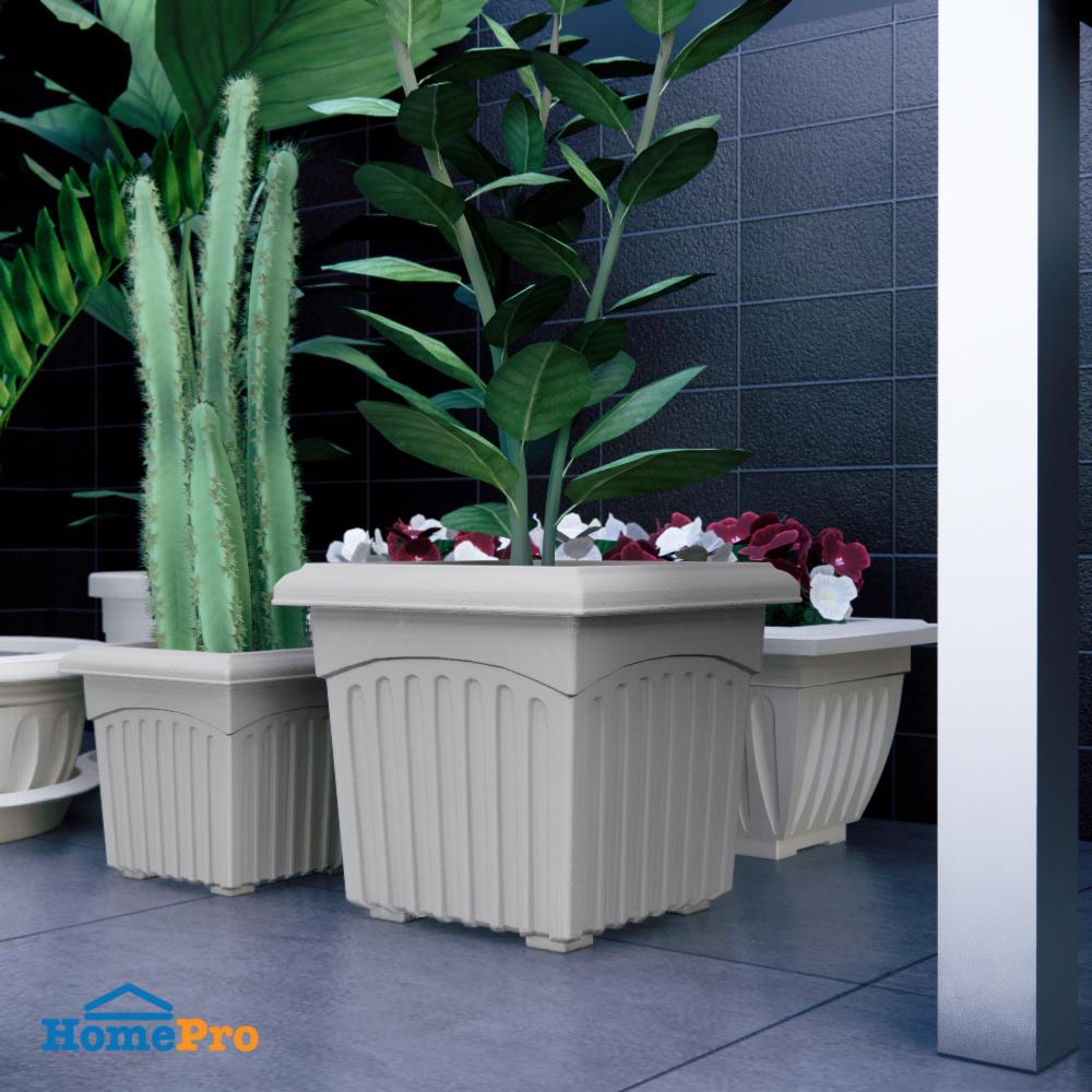 กระถางพลาสติก BABA BI-SQ-200 สี STONE MARBLE