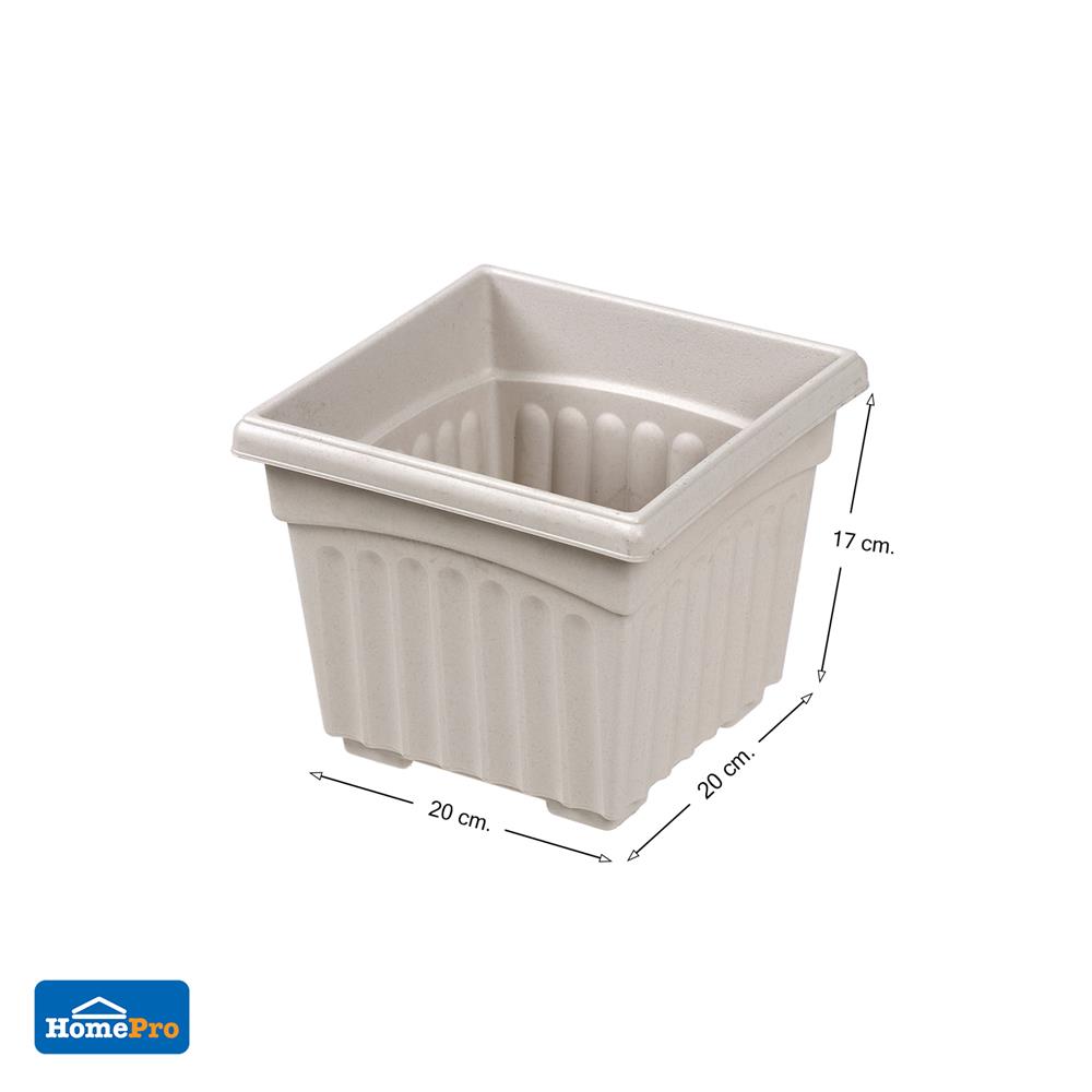 กระถางพลาสติก BABA BI-SQ-200 สี STONE MARBLE