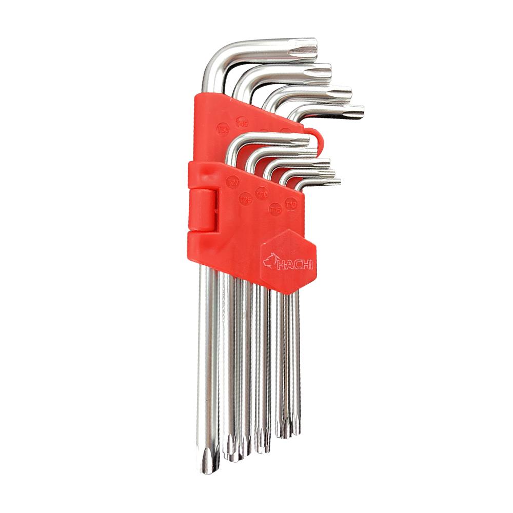 ประแจหกเหลี่ยมหัวทอร์ก HACHI 9 ชิ้น/ชุด