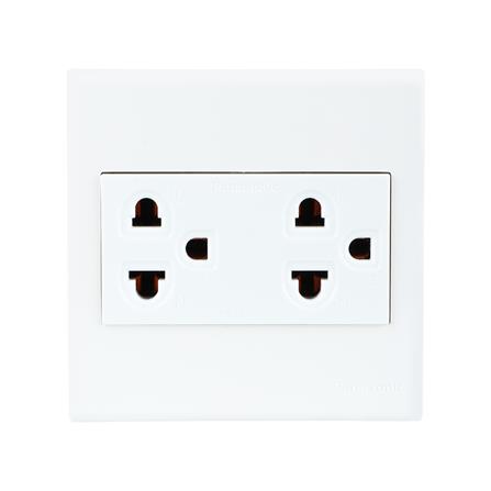 ชุดเต้ารับคู่ 3 ขา PANASONIC BSW 1392 สีขาว