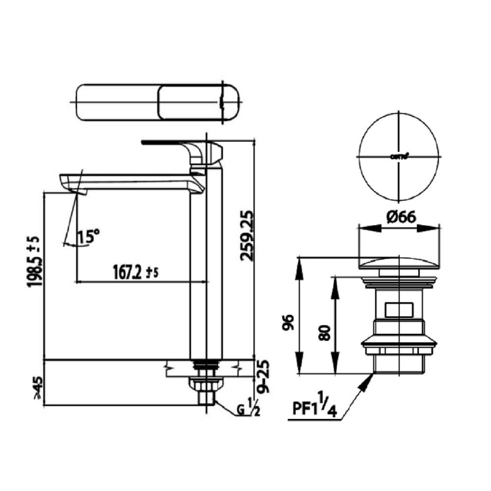 ก๊อกอ่างล้างหน้าเดี่ยว COTTO CT1143AYBL