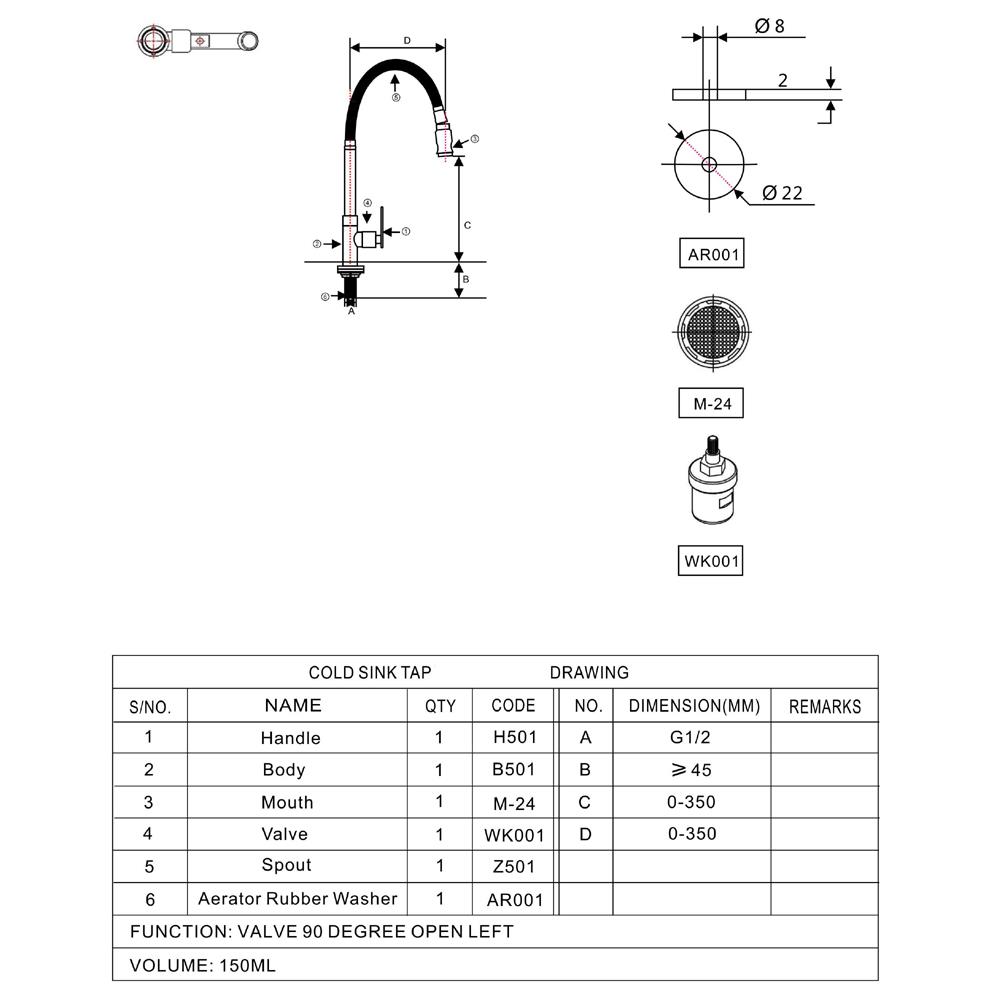 ก๊อกซิงค์เดี่ยวเคาน์เตอร์ NOVABATH IS-6737