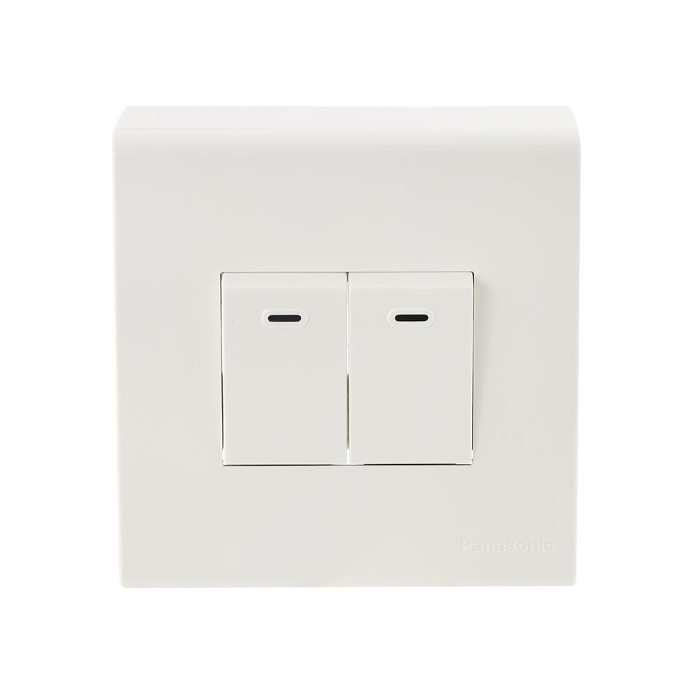 ชุดสวิตช์ 1 ทาง 2 ช่อง PANASONIC BSW 1201 สีขาว