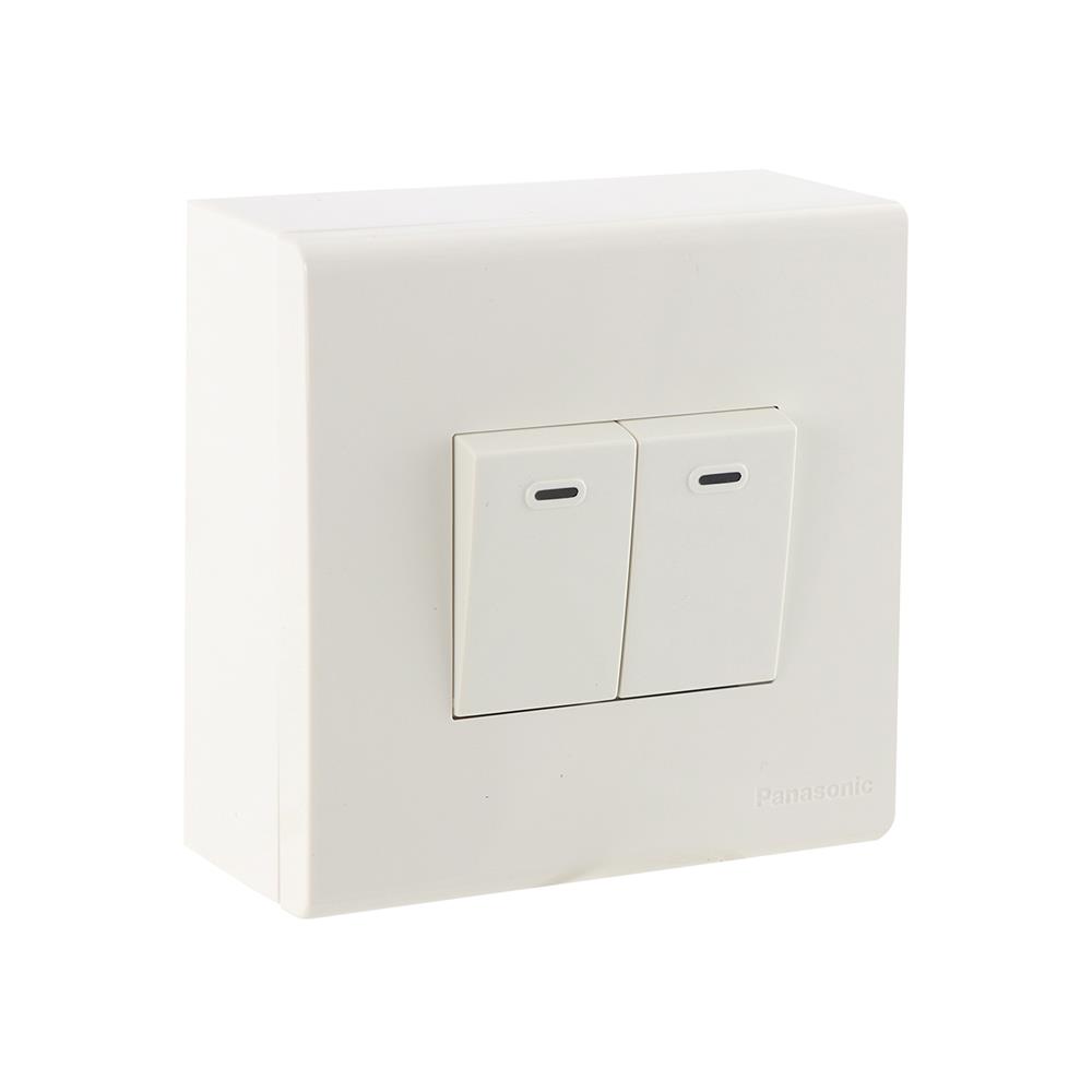 ชุดสวิตช์ 1 ทาง 2 ช่อง PANASONIC BSW 1201 สีขาว
