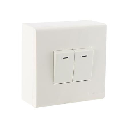 ชุดสวิตช์ 1 ทาง 2 ช่อง PANASONIC BSW 1201 สีขาว_1