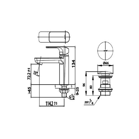 ก๊อกอ่างล้างหน้าเดี่ยว COTTO CT1142A#WH_1