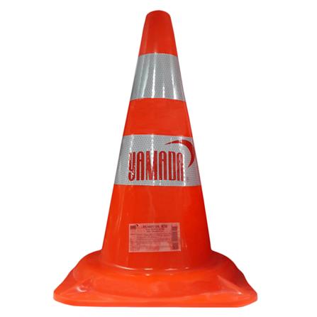 กรวยจราจร PVC YAMADA 50 ซม. สีส้ม/ขาว_0