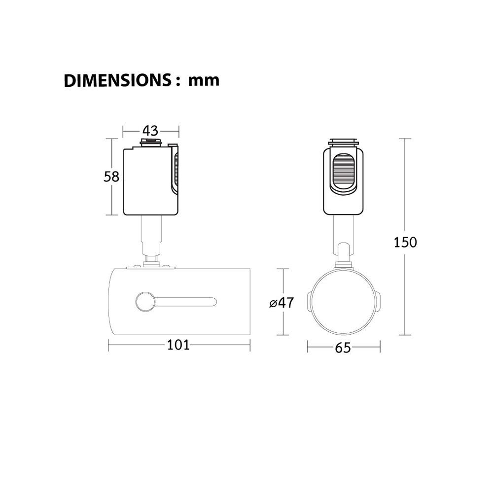 แทรคไลท์ติดราง BEC S-D007 สีขาว