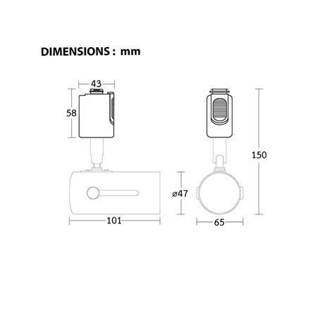 แทรคไลท์ติดราง BEC S-D007 สีขาว_2