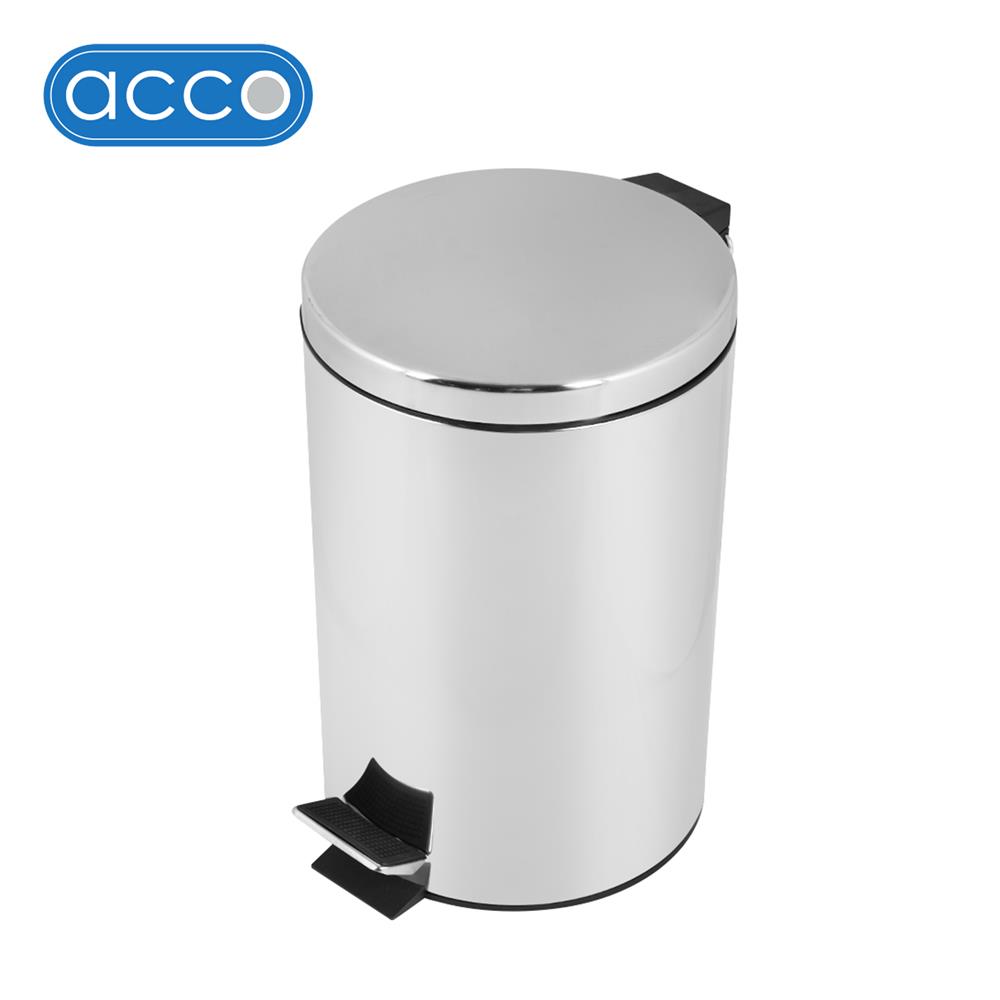 ถังขยะเหยียบกลม ACCO HP-007 ขนาด 12L สีเงิน