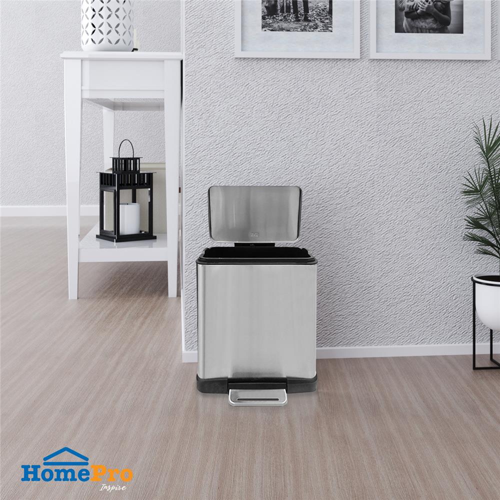 ถังขยะเหยียบ ACCO SOFT CLOSED EK1768MT ขนาด 12L สีเงิน