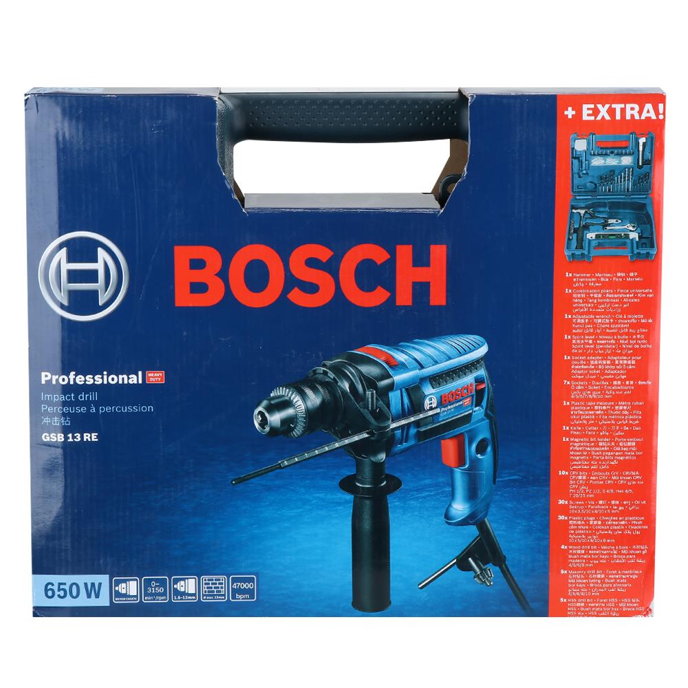 ชุดสว่านกระแทก BOSCH GSB13RE 13 มม. 650 วัตต์
