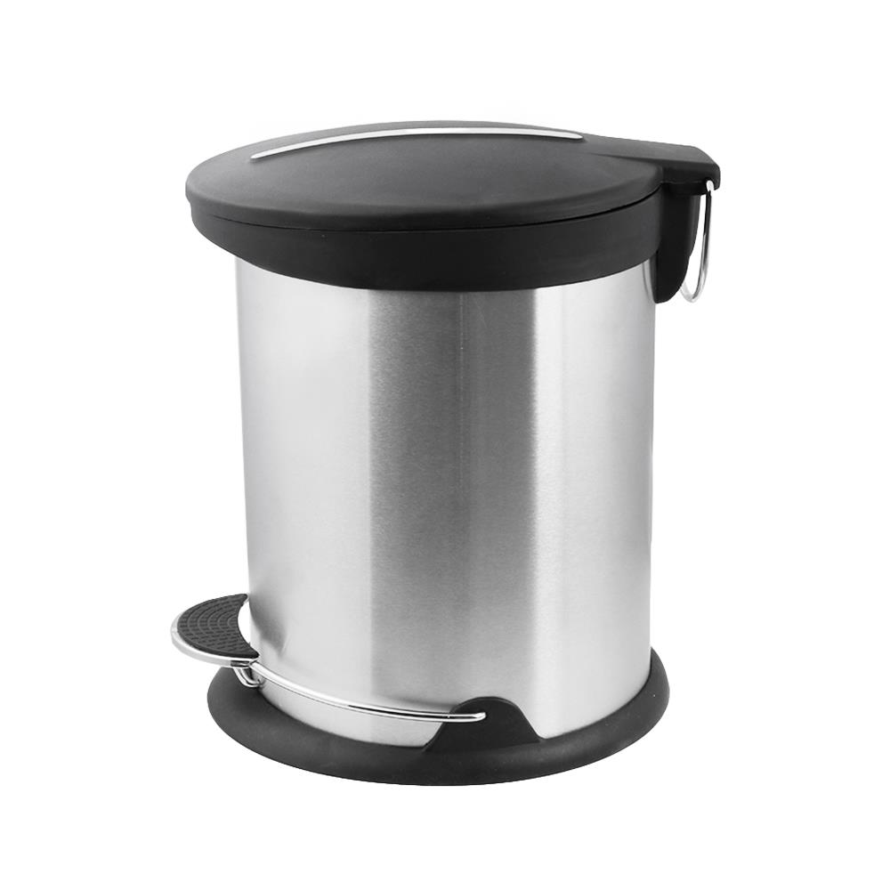 ถังขยะเหยียบกลม ACCO HP-008 ขนาด 5L สีเงิน