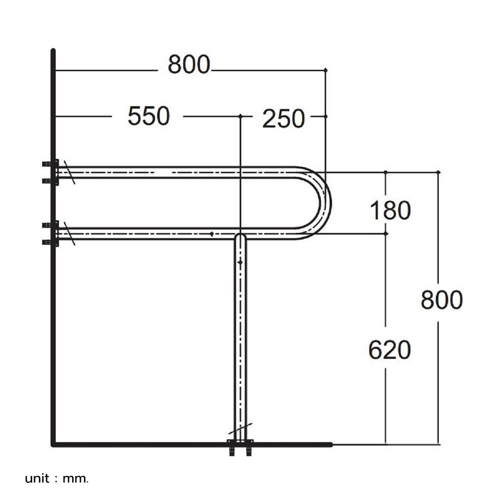 ราวมือจับ แบบตัว U AMERICAN STANDARD HR-380280-01
