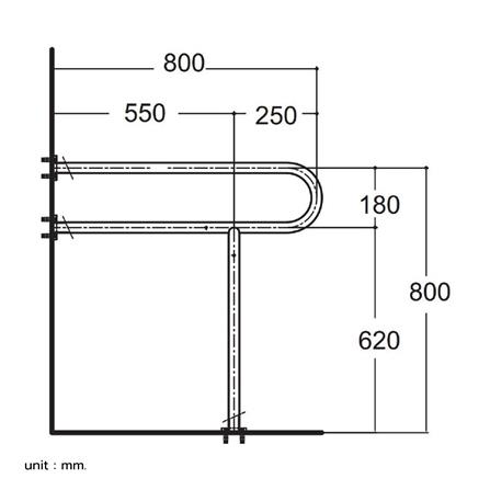 ราวมือจับ แบบตัว U AMERICAN STANDARD HR-380280-01_1
