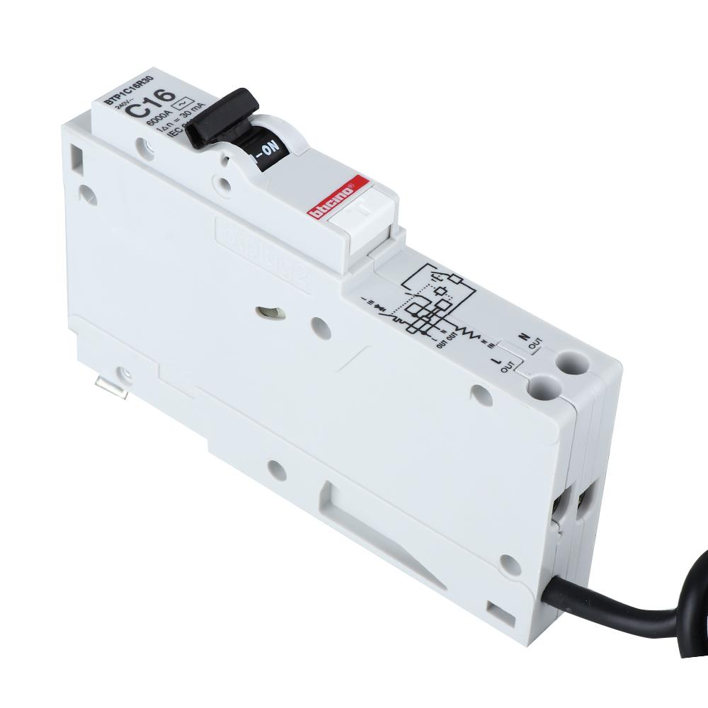 เซอร์กิตเบรกเกอร์กันไฟดูด/กันไฟรั่ว 16 แอมป์ 1 โพล 1 เฟส BTICINO BTP1C16R30