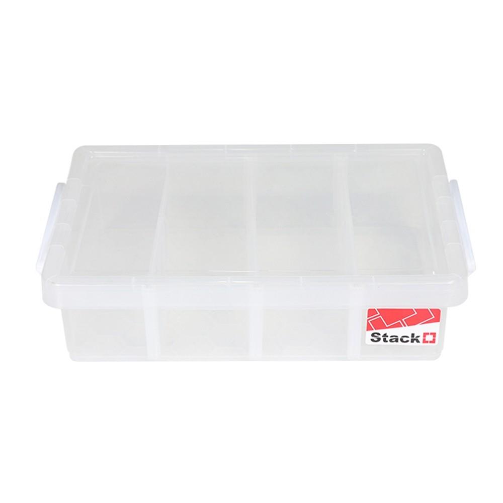 กล่องเก็บของ ฝาล็อค STACKO 57291 37.5x25.6x10 ซม. สีใส
