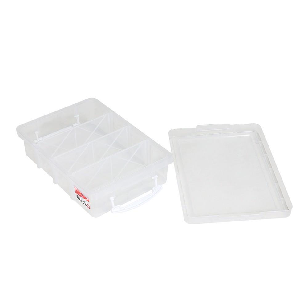 กล่องเก็บของ ฝาล็อค STACKO 57291 37.5x25.6x10 ซม. สีใส