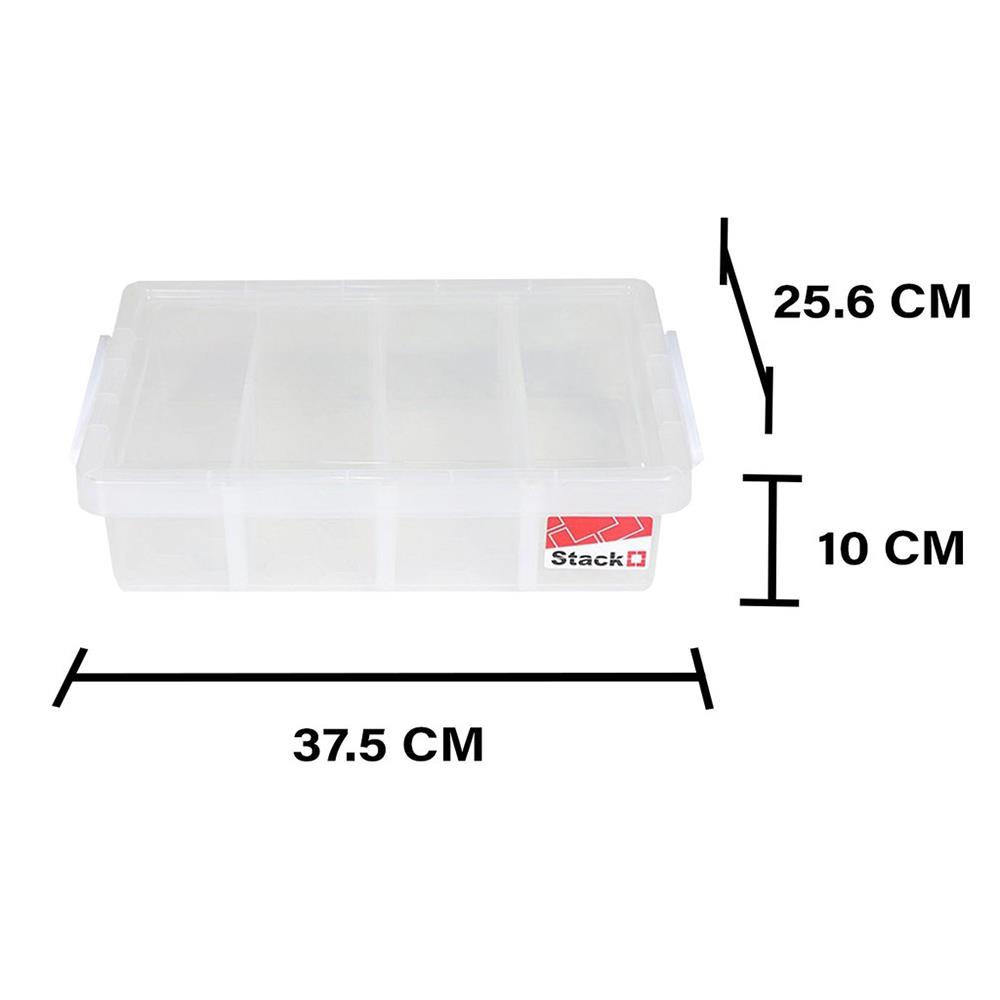 กล่องเก็บของ ฝาล็อค STACKO 57291 37.5x25.6x10 ซม. สีใส