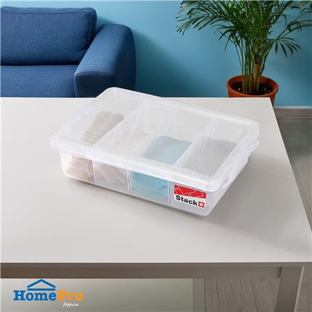 กล่องเก็บของ ฝาล็อค STACKO 57291 37.5x25.6x10 ซม. สีใส_4