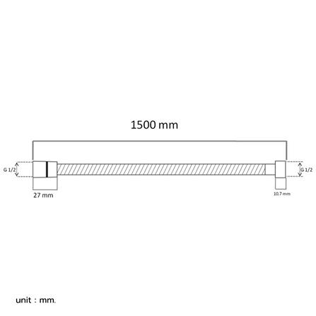 สายฝักบัวสแตนเลส LUZERN OS-150 150 ซม. สีโครม_1