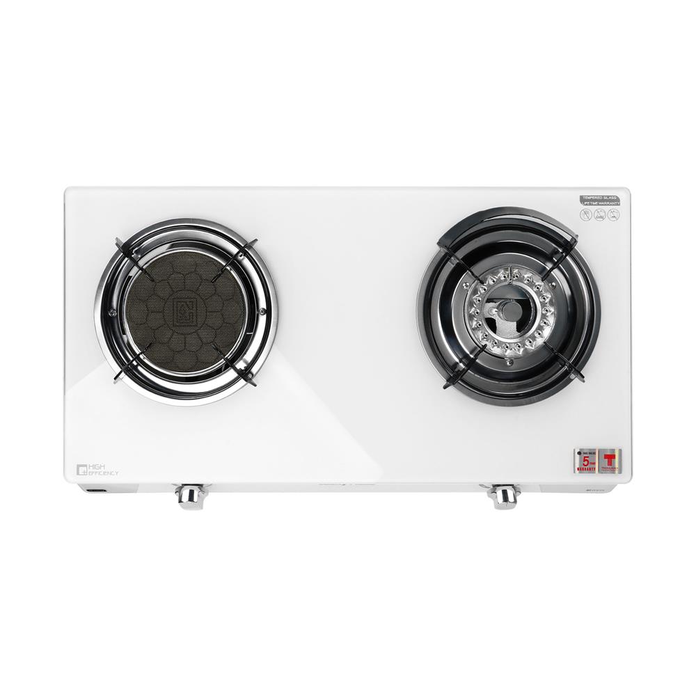 เตาแก๊สตั้งโต๊ะ 2 หัวแก๊ส LUCKY FLAME AG-2102S(W)