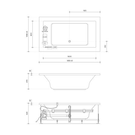 อ่างน้ำวนอัดอากาศ CRISTINA 185 ซม. CT-ZPELL185105FWA สีขาว_4