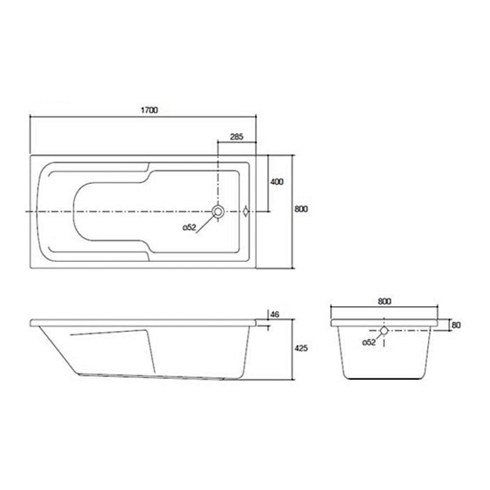 อ่างอาบน้ำ KOHLER K-45702X-ZZ-0 170 ซม. สีขาว