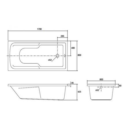 อ่างอาบน้ำ KOHLER K-45702X-ZZ-0 170 ซม. สีขาว_1