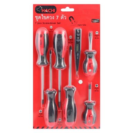 ไขควงชุด 7 ตัวชุด HACHI สีแดง-ดำ_1