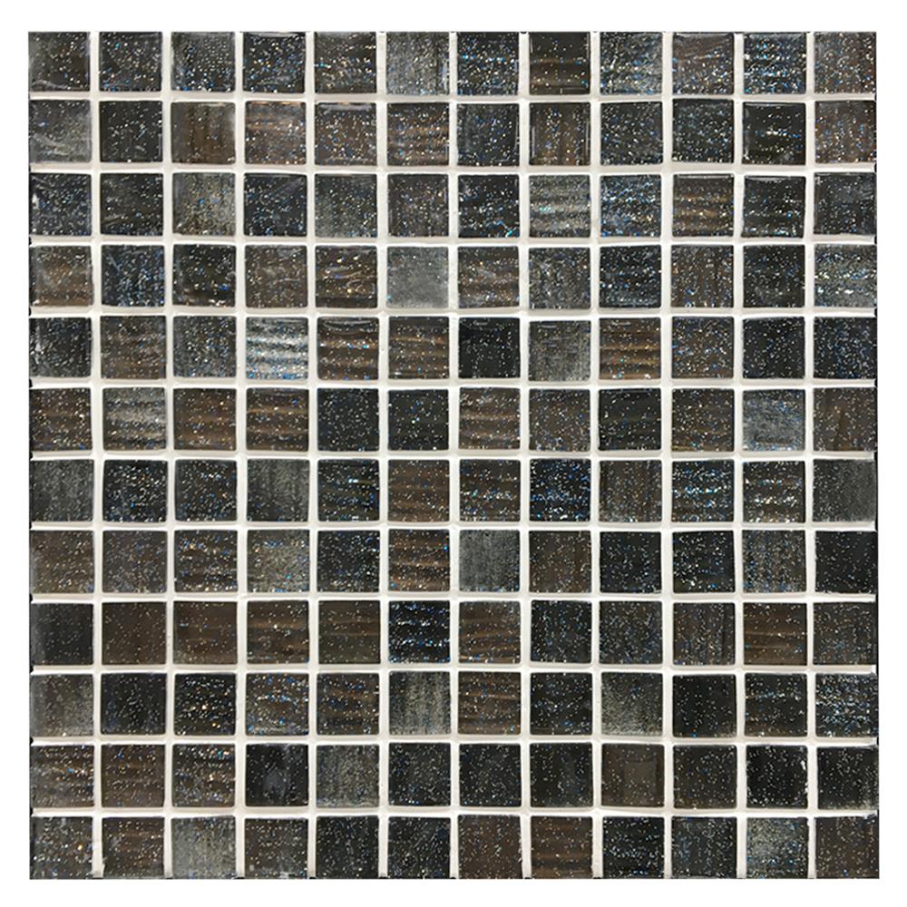 โมเสคแก้ว 30x30x0.80 ซม. แบริลแบล็ค