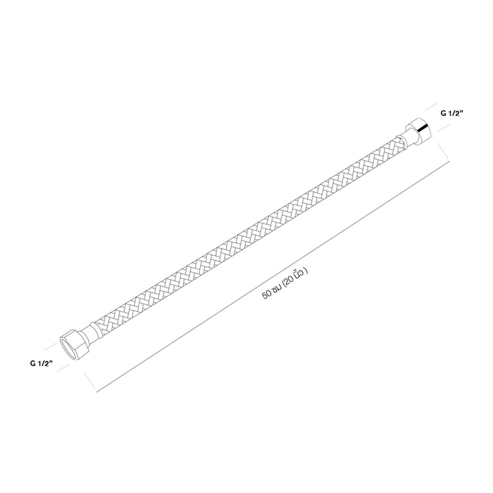 สายน้ำดีสเตนเลสน้ำอุ่น-น้ำเย็น KARAT FAUCET KA-01-500-20-WH 20 นิ้ว