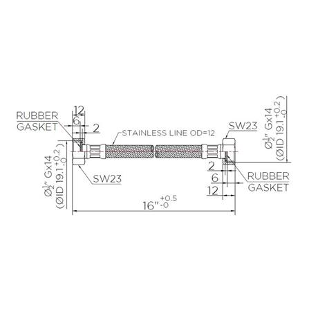 สายน้ำดีสเตนเลส 16 นิ้ว KARAT FAUCET KA-01-500-16-WH_2
